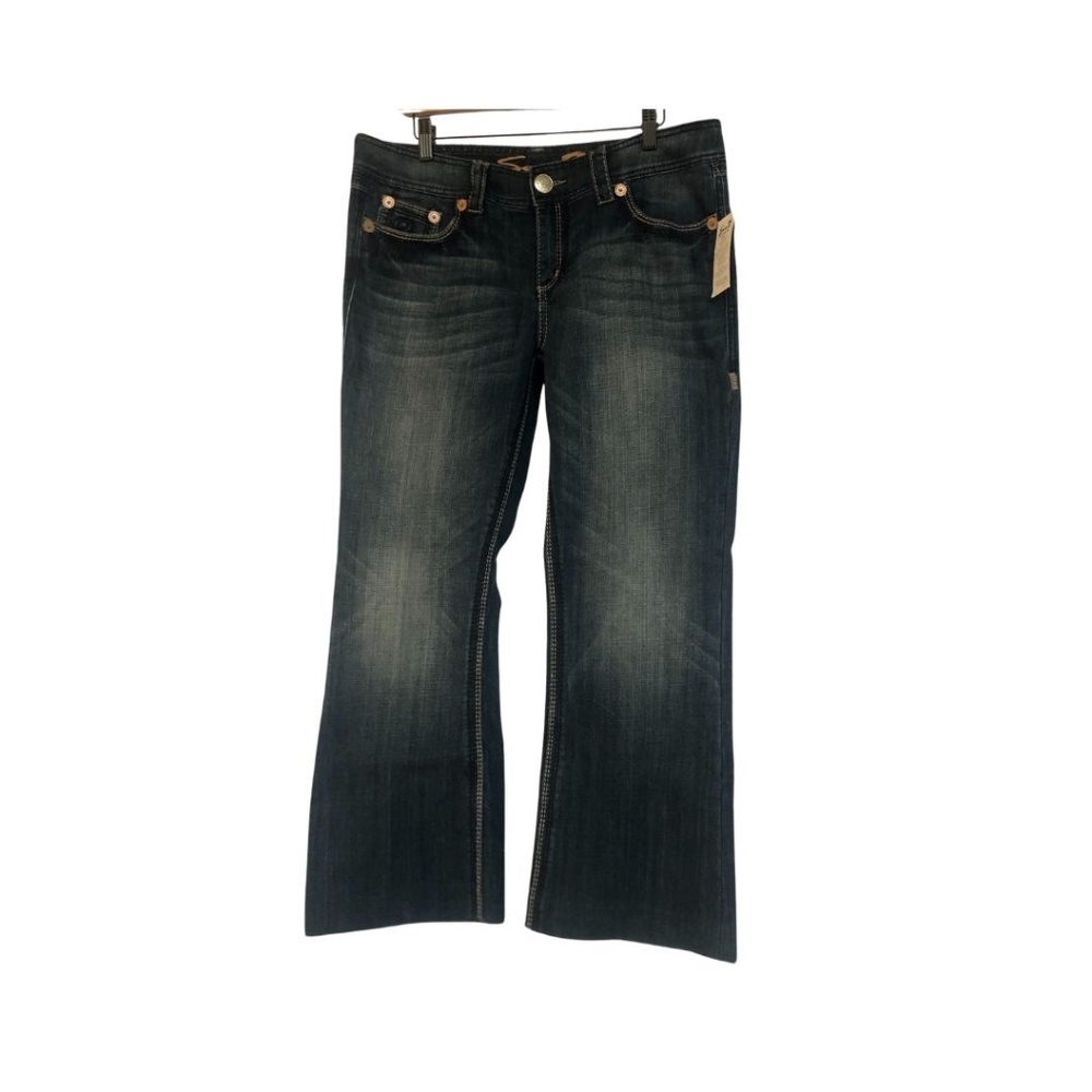 Seven7 Women’s Dark Wash Stretch Mid Rise Boot Cut Jeans Sz 13/31 NWT